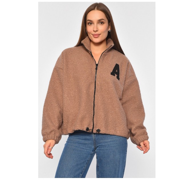 Женская кофта на молнии цвета мокко 189250L