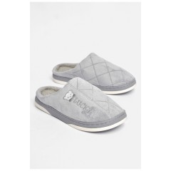 Капці кімнатні чоловічі сірого кольору на хутрі 189318L