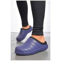 Галоши женские без задника утепленные синего цвета 189544L