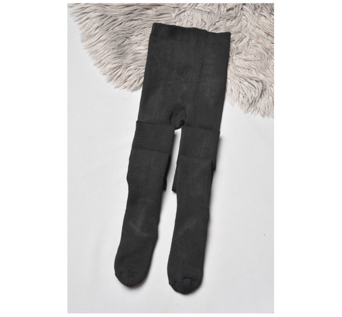 Колготи дитячі махрові для дівчинки чорного кольору 189573L