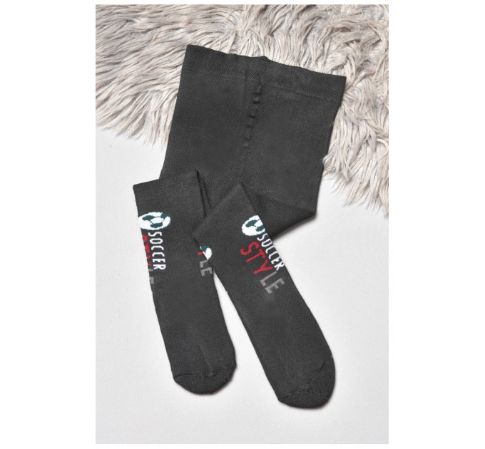 Колготы детские махровые для мальчика черного цвета 189612L