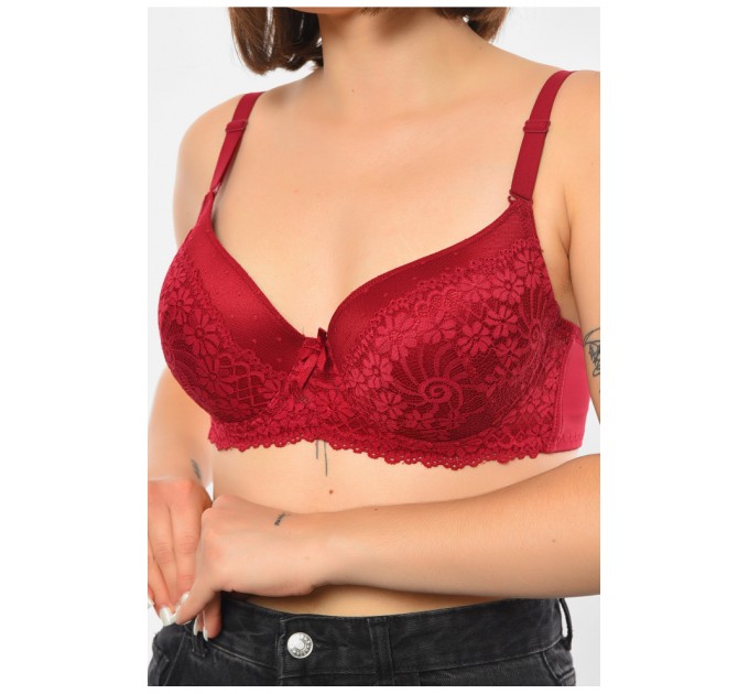 Бюстгальтер жіночий бордового кольору чашка D 189944L