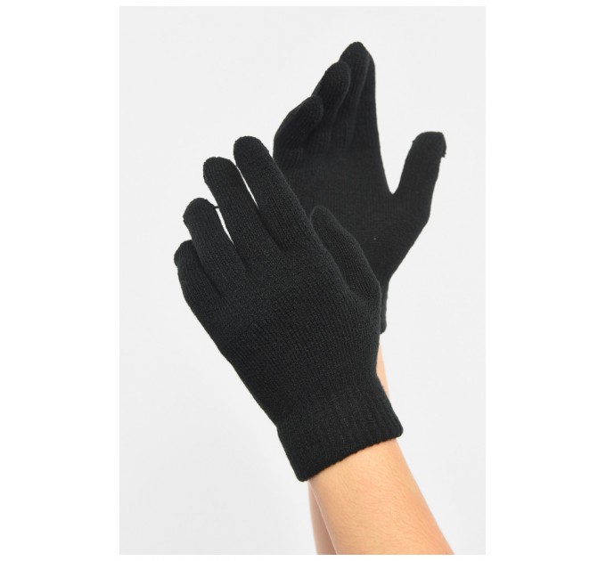 Рукавички жіночі чорного кольору утеплені 190032L