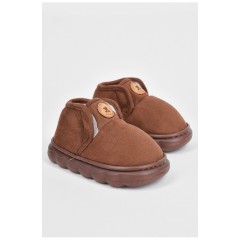 Тапочки детские коричневого цвета на меху 190097L