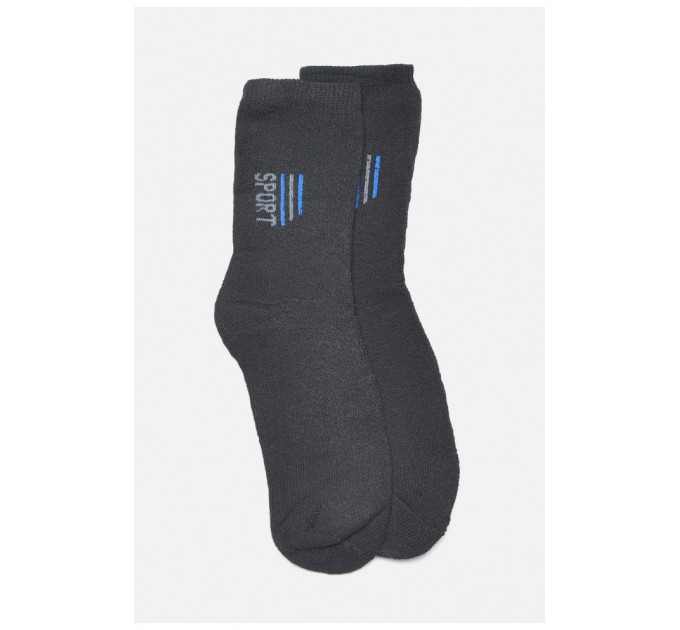 Шкарпетки чоловічі махрові чорного кольору 190358L