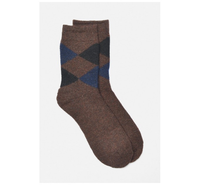 Носки мужские махровые ангоровые коричневого цвета 190504L