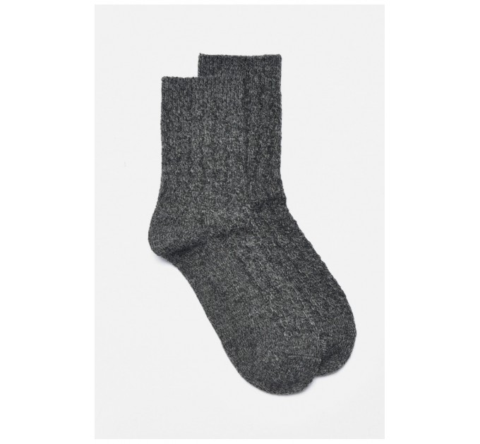 Шкарпетки жіночі на верблюжій вовні темно-сірого кольору 190563L