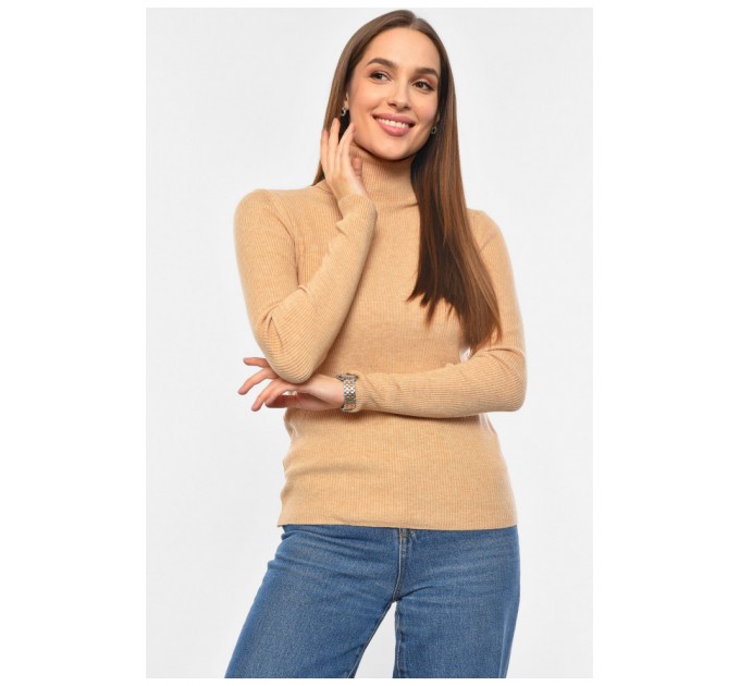 Гольф женский однотонный бежевого цвета 191247L