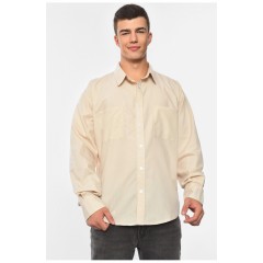Сорочка чоловіча однотонна бежевого кольору 191648L