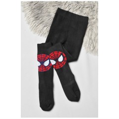 Колготи дитячі махрові для хлопчика чорного кольору з малюнком 191671L
