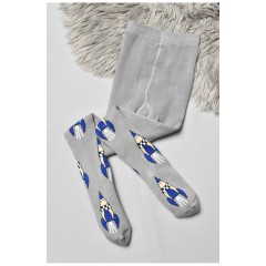 Колготи дитячі махрові для хлопчика сірого кольору з малюнком 191762L