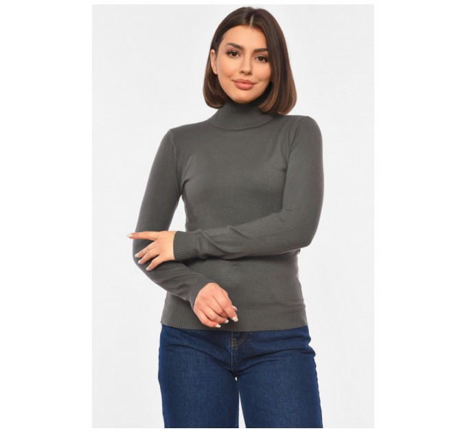 Гольф женский трикотажный серого цвета 191841L