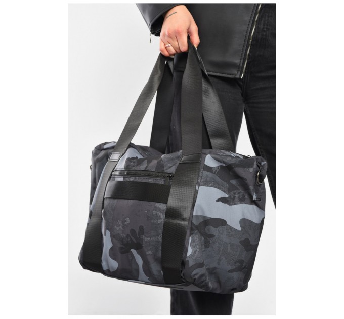 Женская сумка синего цвета с камуфляжным принтом 192088L.