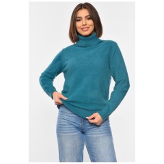Свитер женский однотонный зеленого цвета 192323L