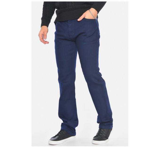 Джинси чоловічі однотонні синього кольору 192366L