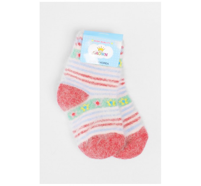 Носки детские ангоровые красного цвета с принтом 192440L