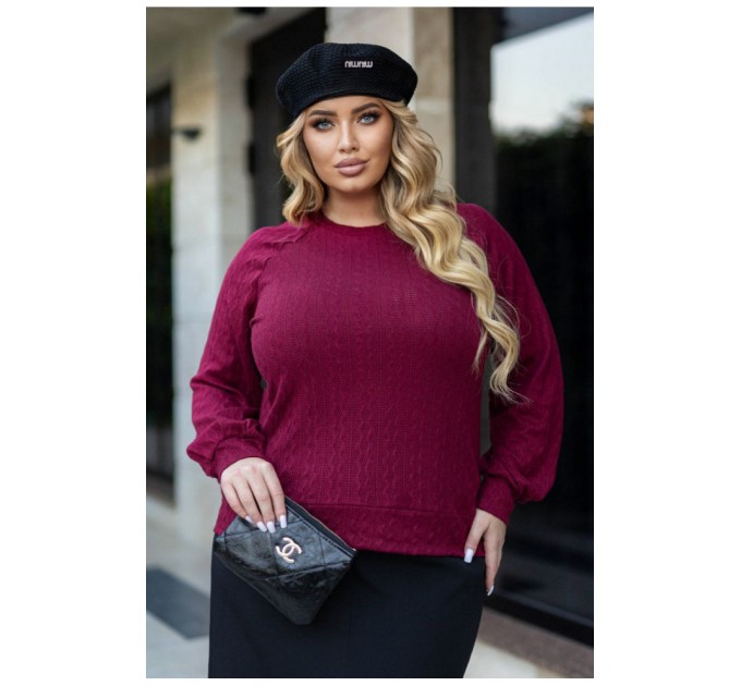 Светр жіночий бордового кольору 192523L
