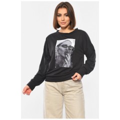 Світшот жіночий чорного кольору з принтом 192658L