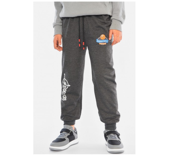 Спортивні штани дитячі для хлопчика темно-сірого кольору 192928L