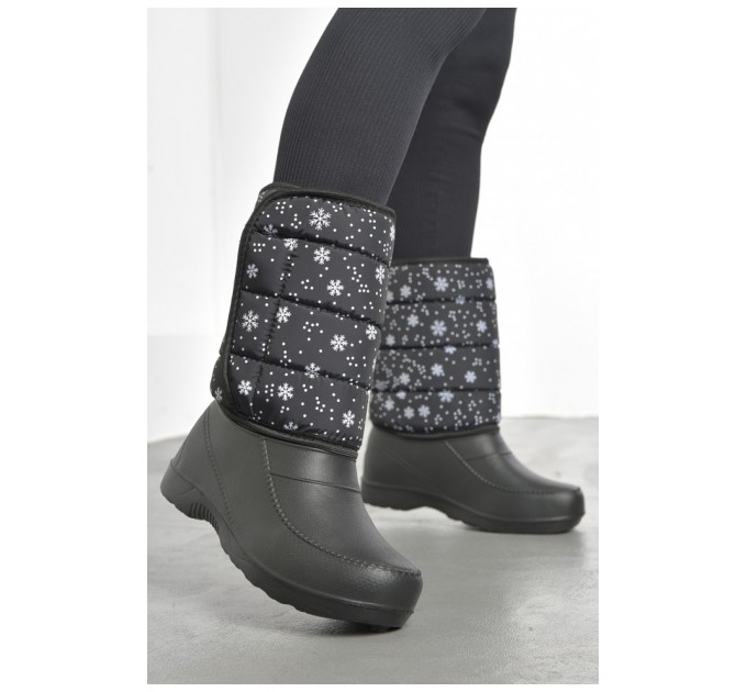 Дутики женские на меху черного цвета 193176L