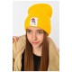 Шапка зимова підліткова з нашивкою жовтого кольору 193215L