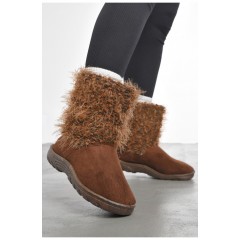 Угги женские коричневого цвета искусственная замша 193362L
