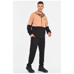 Спортивний костюм чоловічій чорно-бежевого кольору 193489L