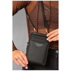 Клатч жіночий з екошкіри чорного кольору 193596L