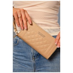 Гаманець жіночий з екошкіри бежевого кольору 193652L