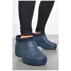 Калоші жіночі на хутрі темно-синього кольору 193759L