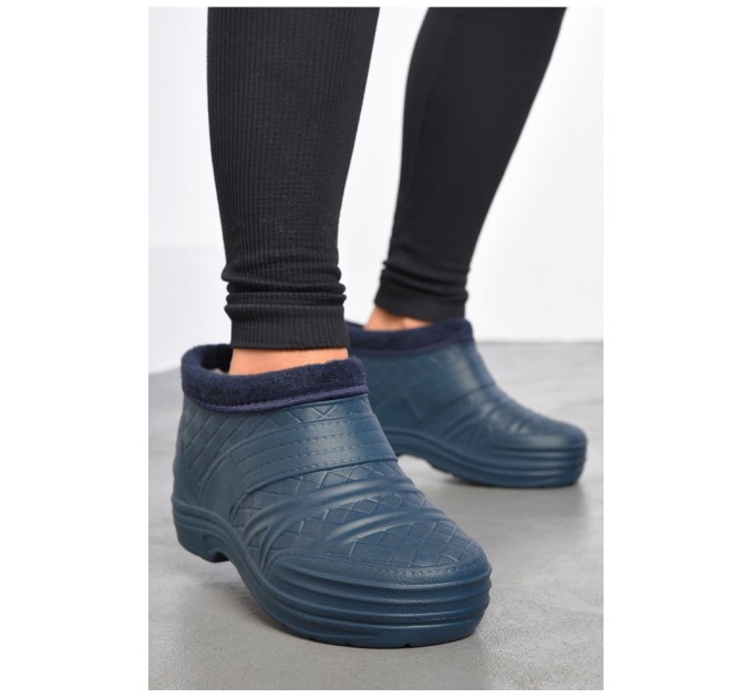 Калоші жіночі на хутрі темно-синього кольору 193759L