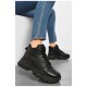 Кросівки жіночі зимові чорного кольору на шнурівці 193866L