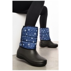 Дутики женские на меху синего цвета 193992L