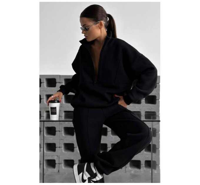 Спортивний костюм жіночий чорного кольору 194502L