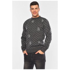 Светр чоловічий однотонний сірого кольору 194517L