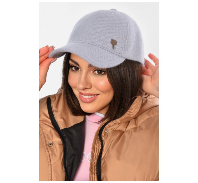 Кепка женская ангоровая голубого цвета 194740L