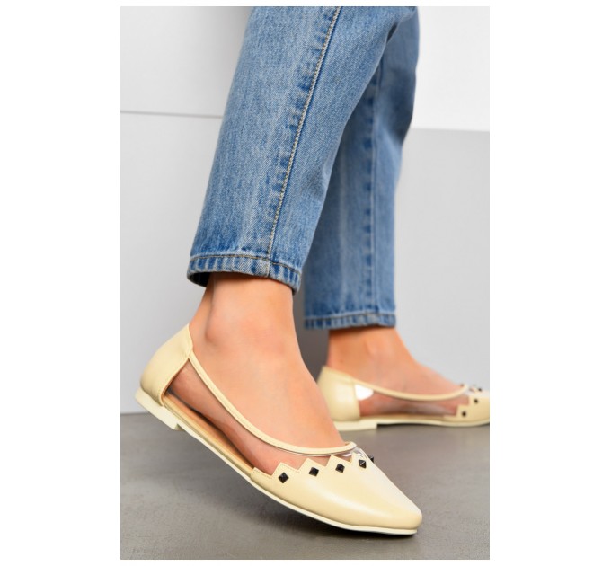 Балетки жіночі бежевого кольору 195218L