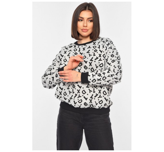 Светр жіночий сірого кольору з принтом 195327L