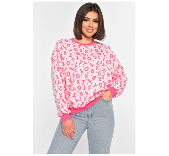 Свитер женский розового цвета с принтом 195330L