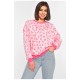 Свитер женский розового цвета с принтом 195330L