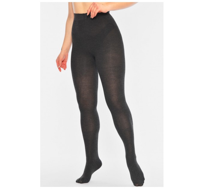 Колготи жіночі кашемірові з верблюжої вовни темно-сірого кольору 195494L