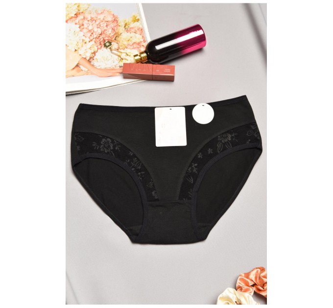 Труси жіночі напівбатальні чорного кольору 195552L