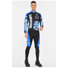 Велокостюм чоловічий на флісі чорного кольору 195634L