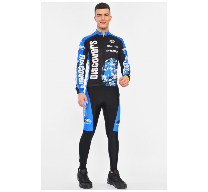 Велокостюм чоловічий на флісі чорного кольору 195634L