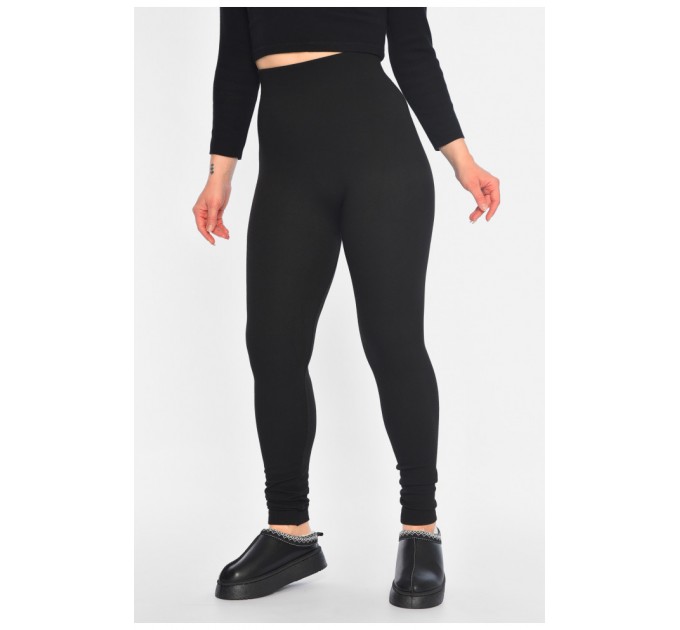 Лосины женские утепленные черного цвета 195708L
