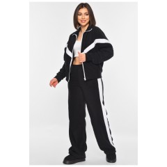 Спортивний костюм жіночий полар фліс чорного кольору 195819L