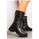 Чоботи жіночі зимові на блискавці чорного кольору 195864L