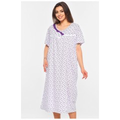 Ночная женская рубашка батальная белого цвета с принтом 195924L