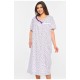 Нічна сорочка жіноча батальна білого кольору з принтом 195924L