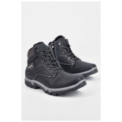 Ботинки мужские зимние на меху черного цвета 195985L